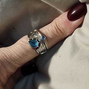 Sterling silver and blue topaz